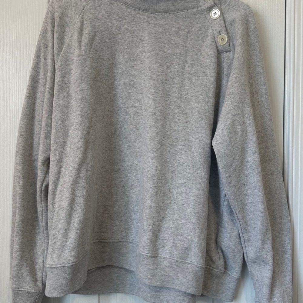 J. Crew Gray Cowl Neck Sweater Soft Cotton Blend